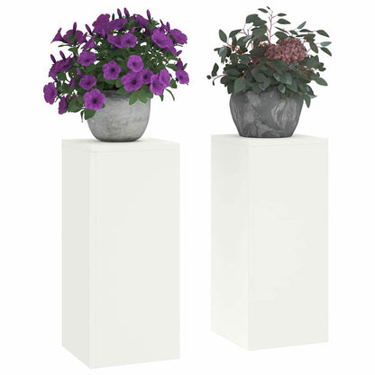 Plant Stand 30 x 30 x 40 cm Steel White 2x (24 x 24 x 55 cm)