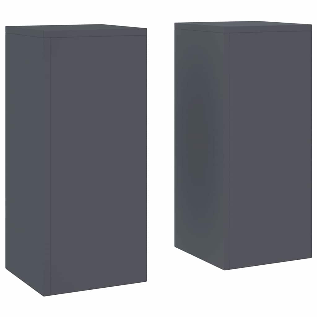 Plant Stand 2 pcs 24 x 24 x 35 cm Steel Anthracite 2x (24 x 24 x 55 cm)