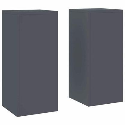 Plant Stand 2 pcs 24 x 24 x 35 cm Steel Anthracite 2x (24 x 24 x 55 cm)