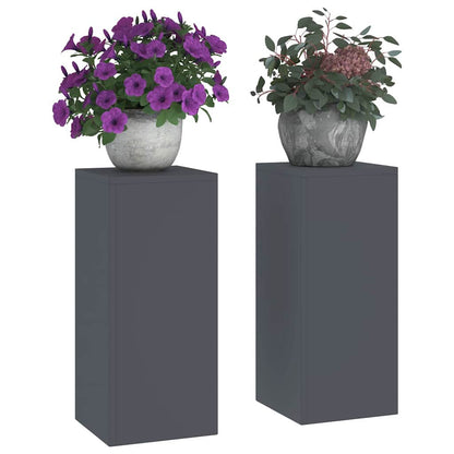 Plant Stand 2 pcs 24 x 24 x 35 cm Steel Anthracite 2x (24 x 24 x 55 cm)