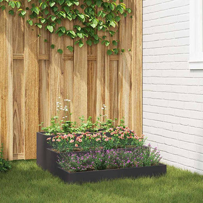 vidaXL Garden Planter Black 90 x 90 x 35 cm Cold-rolled Steel 1