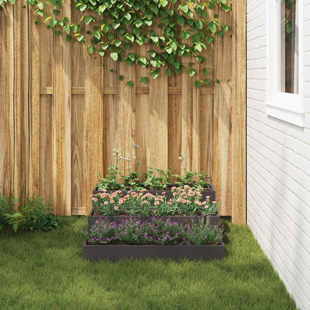 vidaXL Garden Planter Black 90 x 90 x 35 cm Cold-rolled Steel 4