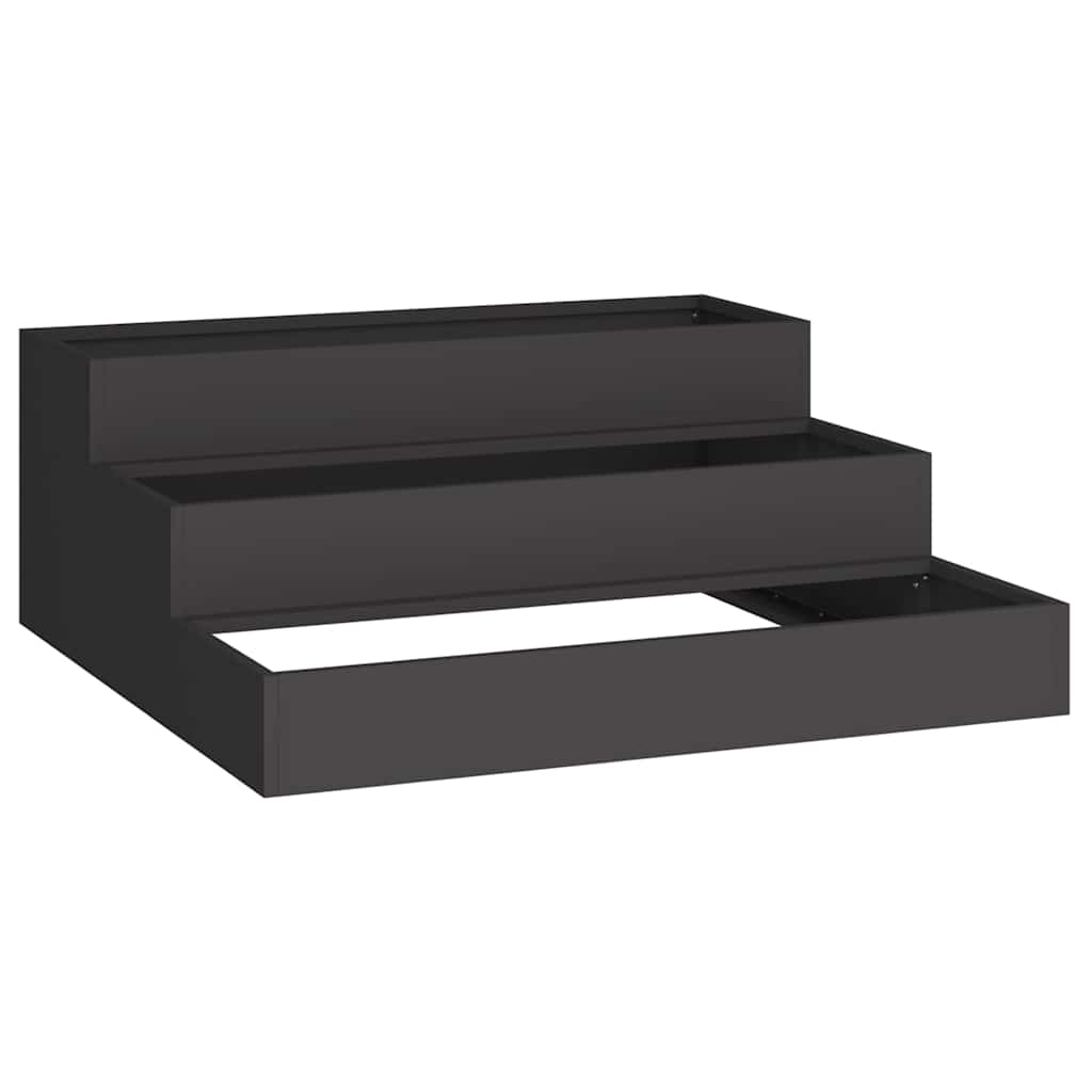 vidaXL Garden Planter Black 90 x 90 x 35 cm Cold-rolled Steel 2
