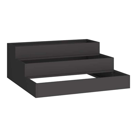 Garden Planter 90 x 90 x 35 cm Cold-rolled Steel Width 90 cm Black