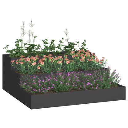 vidaXL Garden Planter Black 90 x 90 x 35 cm Cold-rolled Steel 3