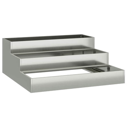 vidaXL Garden Planter Silver 90 x 90 x 35 cm Galvanised Steel 2
