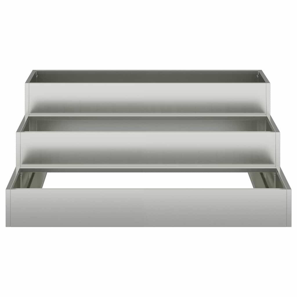 vidaXL Garden Planter Silver 90 x 90 x 35 cm Galvanised Steel 6