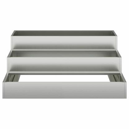 vidaXL Garden Planter Silver 90 x 90 x 35 cm Galvanised Steel 6