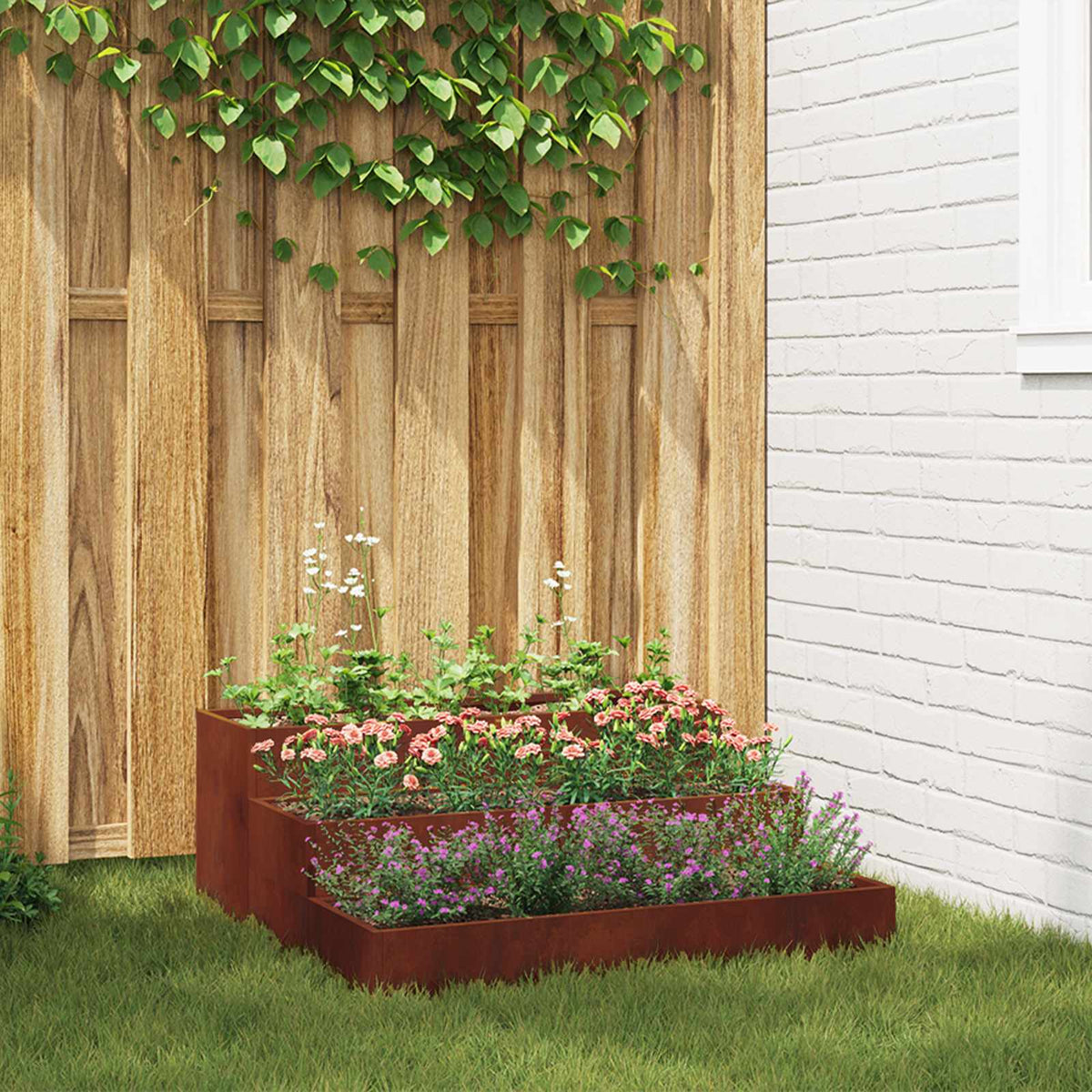 vidaXL Garden Planter 90 x 90 x 35 cm Cold-rolled Steel