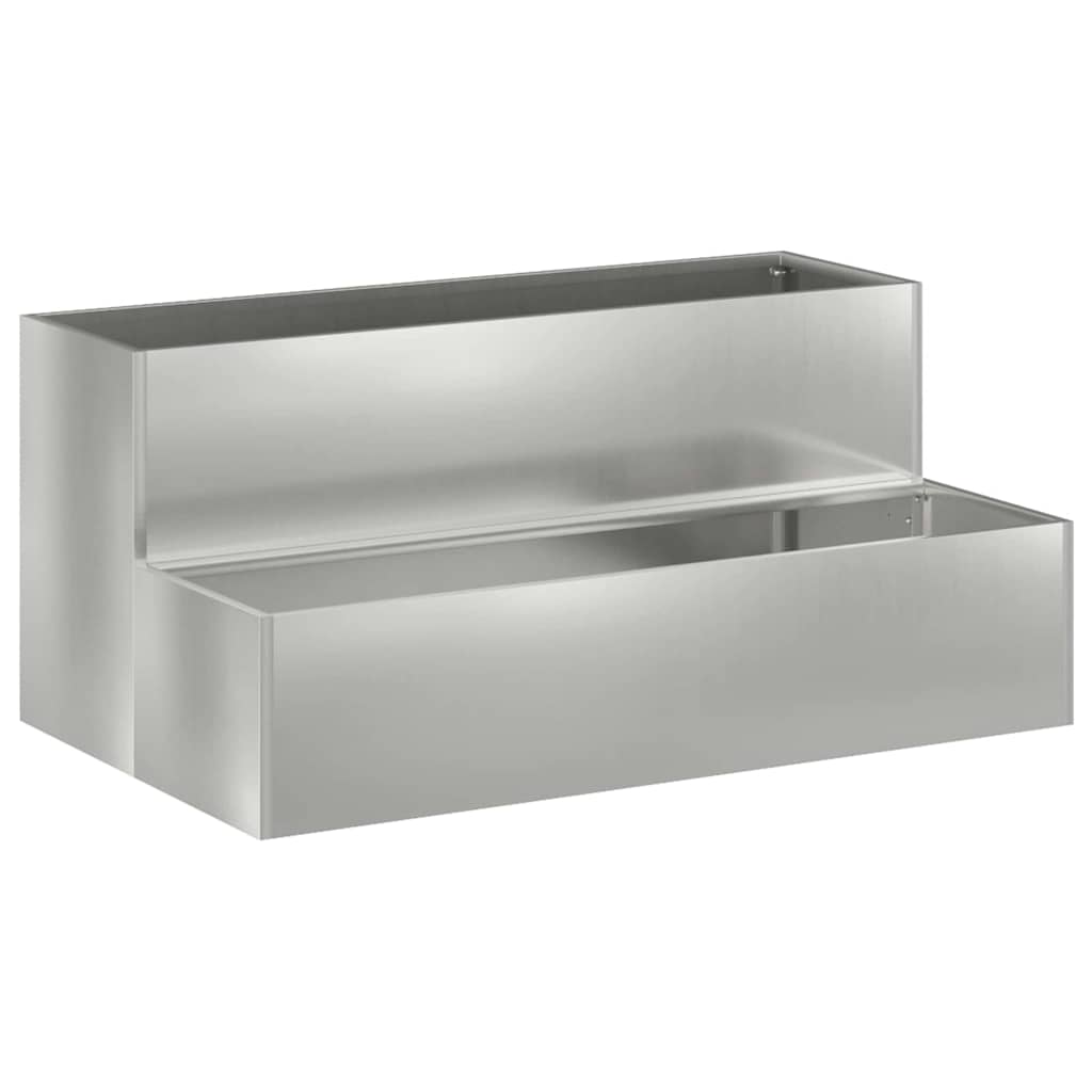 vidaXL Garden Planter Silver 100 x 60 x 45 cm Galvanised Steel 2
