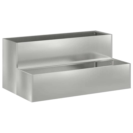 vidaXL Garden Planter Silver 100 x 60 x 45 cm Galvanised Steel 2
