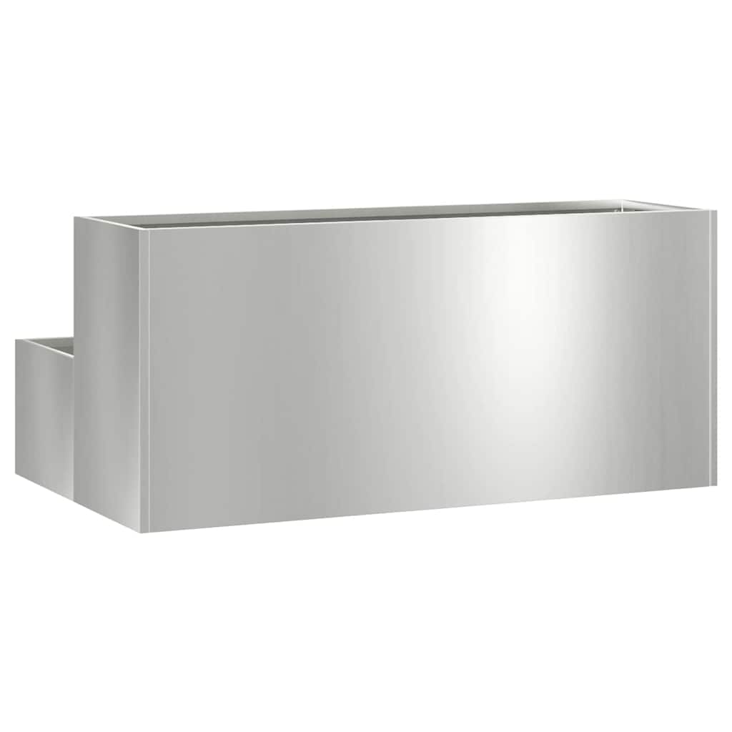 vidaXL Garden Planter Silver 100 x 60 x 45 cm Galvanised Steel 5