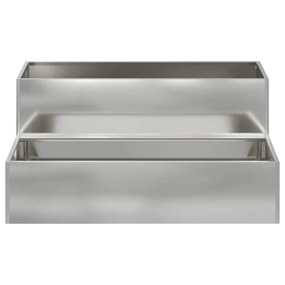 vidaXL Garden Planter Silver 100 x 60 x 45 cm Galvanised Steel 6