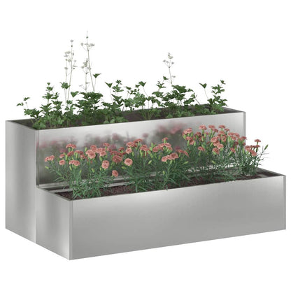 vidaXL Garden Planter Silver 100 x 60 x 45 cm Galvanised Steel 3