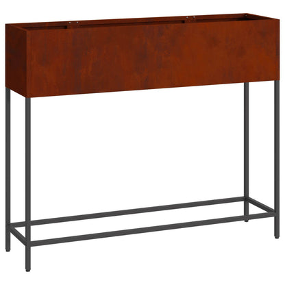 vidaXL Raised Garden Planter Rusty 100 x 26 x 82 cm Weathering Steel 2