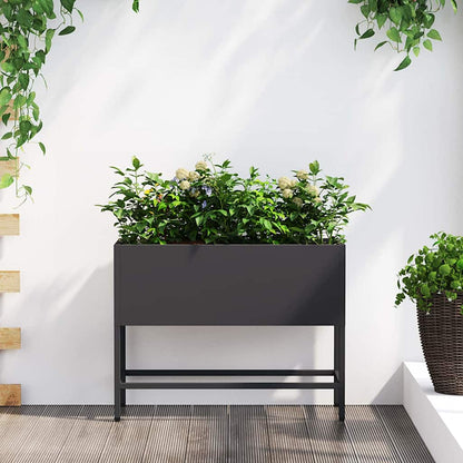 vidaXL Raised Garden Planter Black 60 x 26 x 45 cm Steel 1