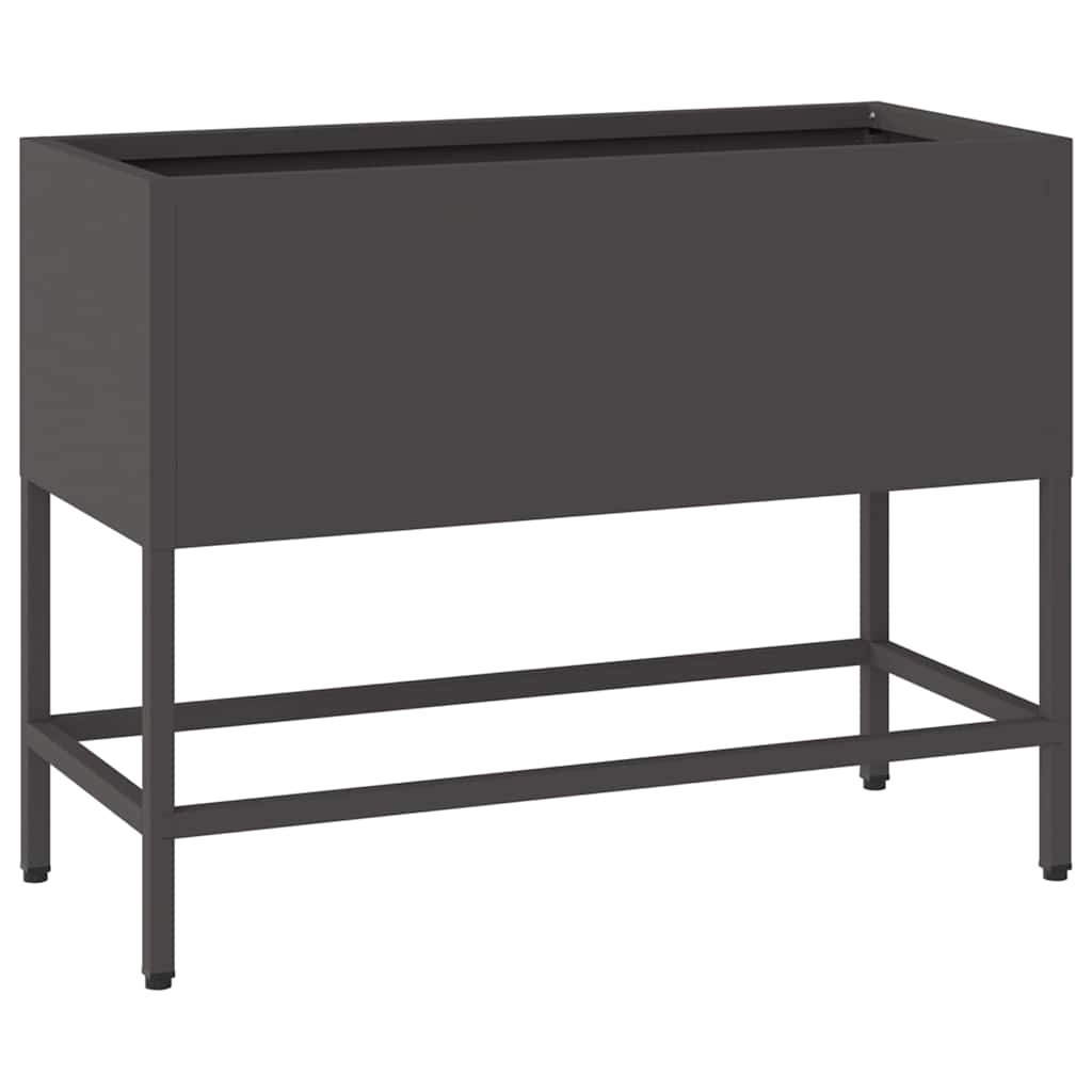 vidaXL Raised Garden Planter Black 60 x 26 x 45 cm Steel 2