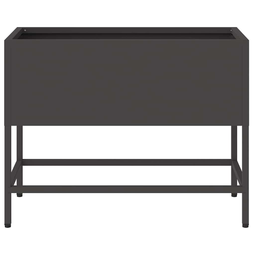 vidaXL Raised Garden Planter Black 60 x 26 x 45 cm Steel 5