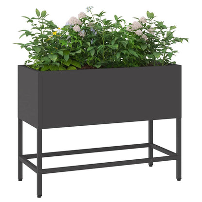 vidaXL Raised Garden Planter Black 60 x 26 x 45 cm Steel 3