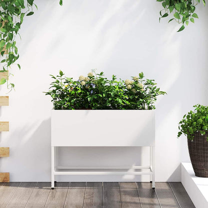 vidaXL Raised Garden Planter White 60 x 26 x 48 cm Steel 1