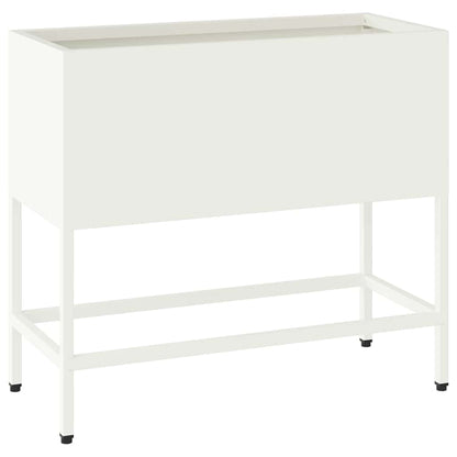 vidaXL Raised Garden Planter White 60 x 26 x 48 cm Steel 2
