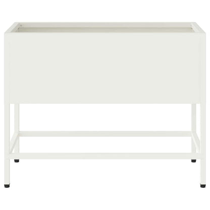 vidaXL Raised Garden Planter White 60 x 26 x 48 cm Steel 5