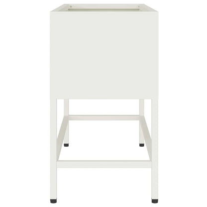 vidaXL Raised Garden Planter White 60 x 26 x 48 cm Steel 6
