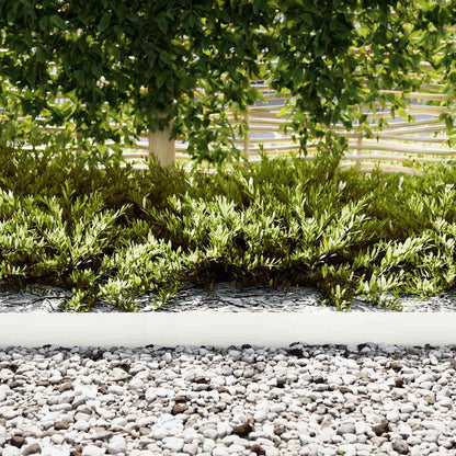 vidaXL Lawn Edging 20 pcs 100 x 0.05 x 15 cm Cold Rolled Steel White 3