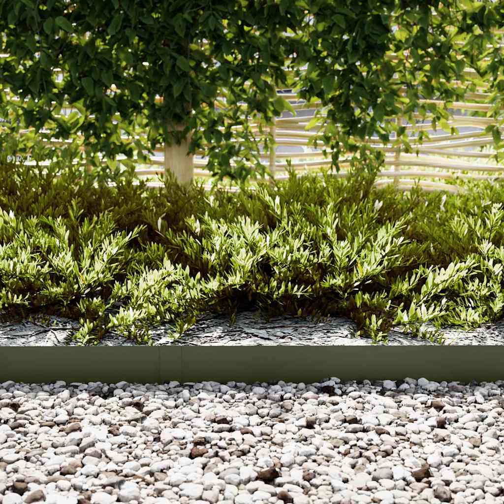 vidaXL Lawn Edging 10 pcs 100 x 0.05 x 15 cm Cold Rolled Steel 3