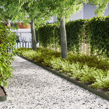 vidaXL Lawn Edging 10 pcs 100 x 0.05 x 15 cm Cold Rolled Steel 1