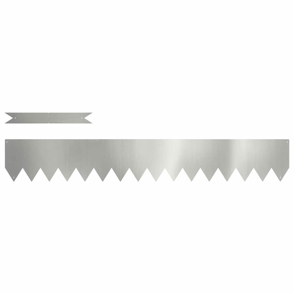 vidaXL Lawn Edging 20 pcs 100 x 0.05 x 15 cm Galvanised Steel Silver 2