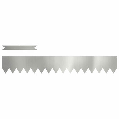 vidaXL Lawn Edging 20 pcs 100 x 0.05 x 15 cm Galvanised Steel Silver 2