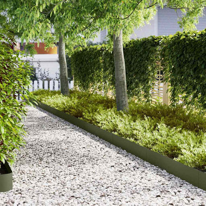 vidaXL Lawn Edging 10 pcs 100 x 0.05 x 20 cm Cold Rolled Steel 1