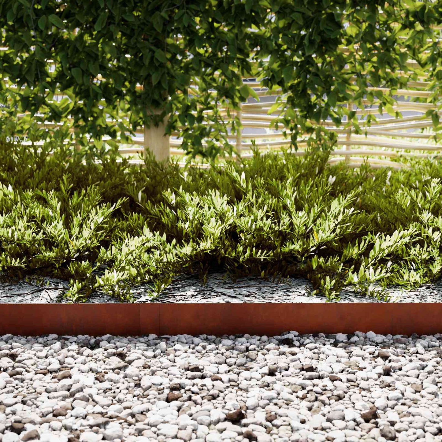 vidaXL Lawn Edging 10 pcs 100 x 0.05 x 20 cm Rusty 3