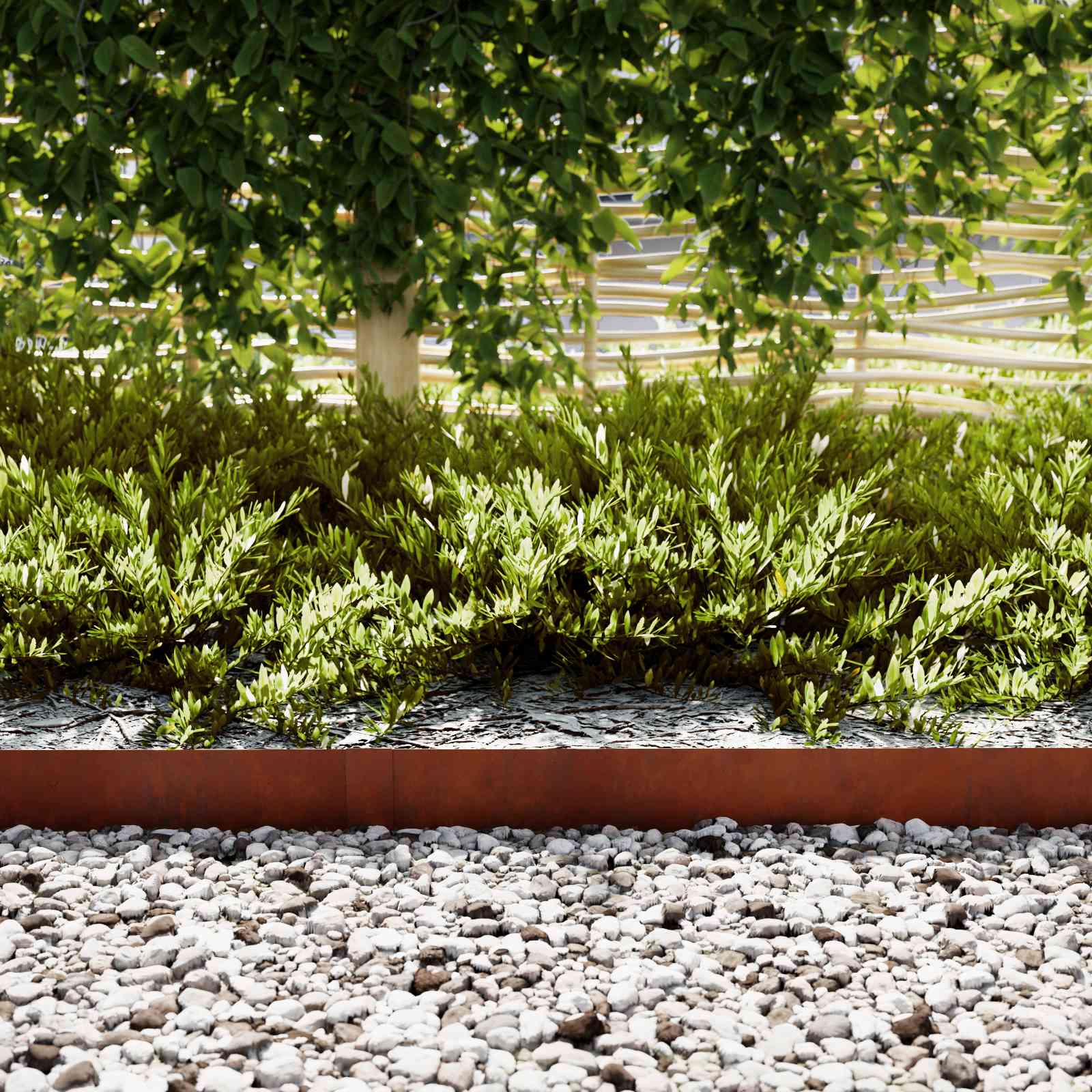 vidaXL Lawn Edging 10 pcs 100 x 0.05 x 20 cm Rusty 3