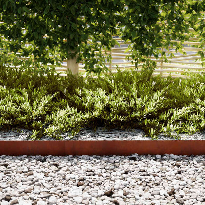 vidaXL Lawn Edging 10 pcs 100 x 0.05 x 20 cm Rusty 3
