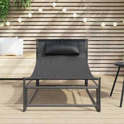 vidaXL Garden Lounger Chair Anthracite 87x74x73 cm Steel and Textilene 3
