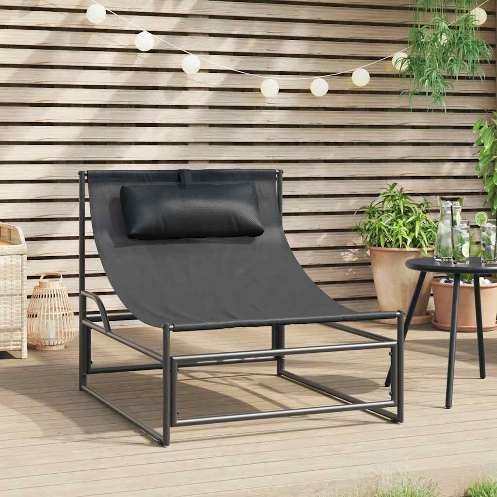 vidaXL Garden Lounger Chair Anthracite 87x74x73 cm Steel and Textilene 1