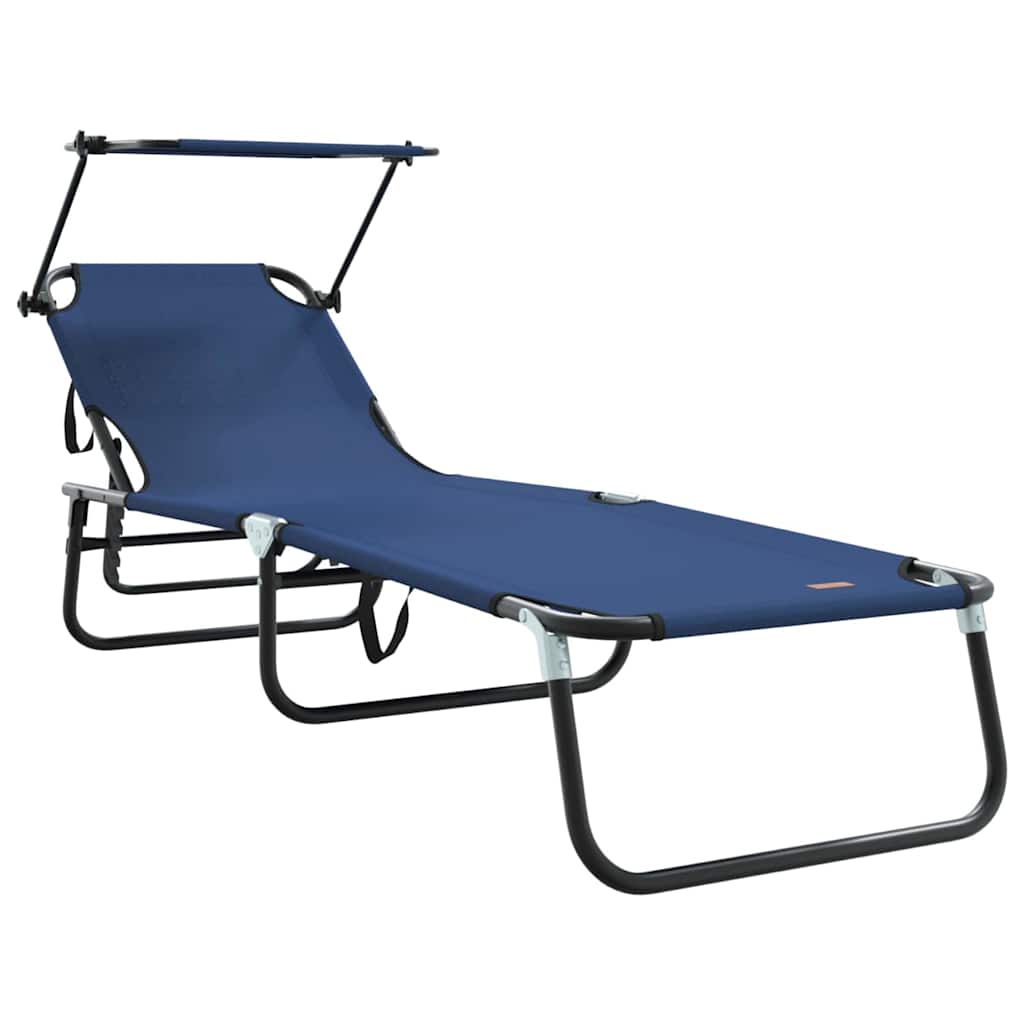 vidaXL Folding Sun Lounger Folding Blue 190 x 57 x 81 cm Oxford 2