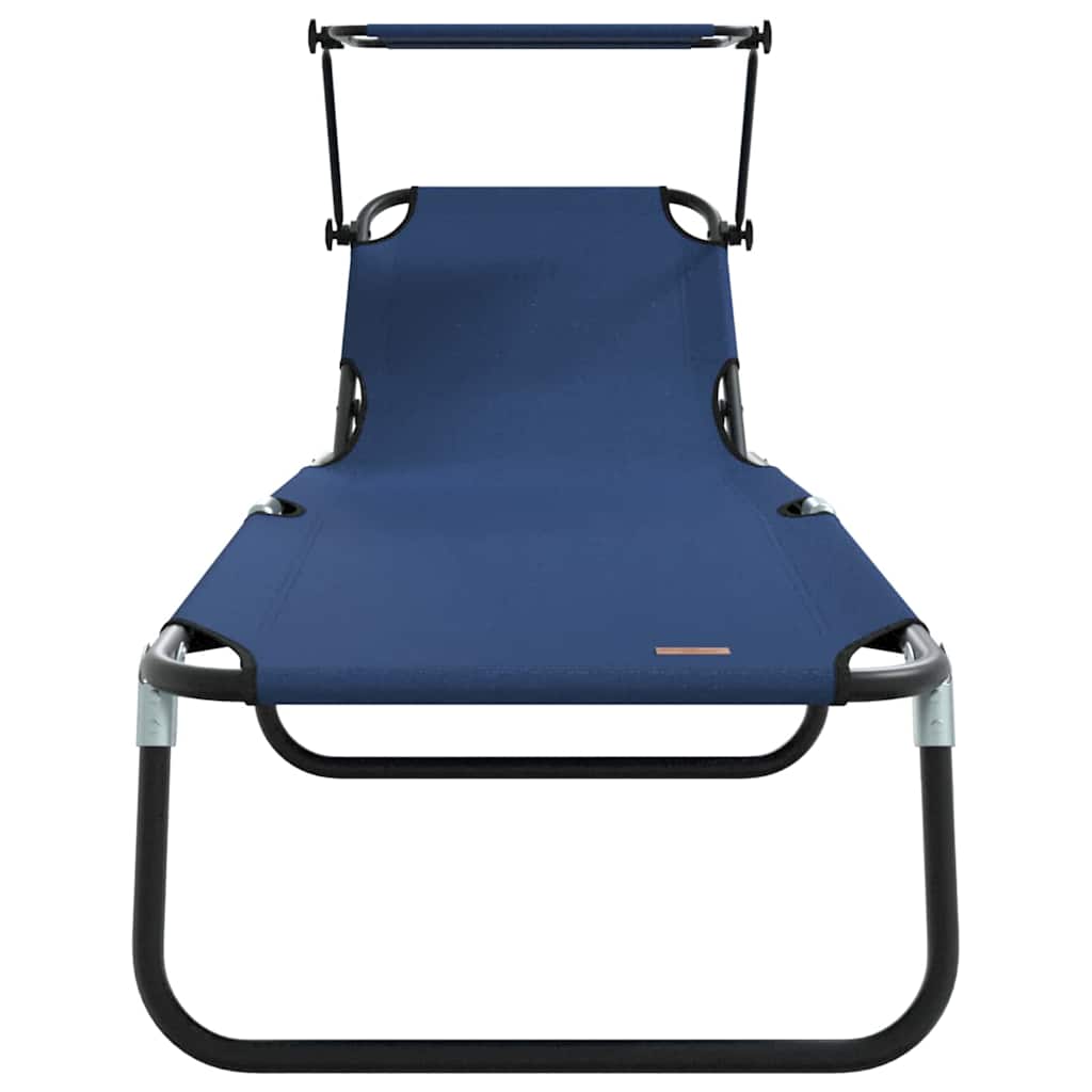 vidaXL Folding Sun Lounger Folding Blue 190 x 57 x 81 cm Oxford 4