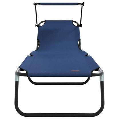 vidaXL Folding Sun Lounger Folding Blue 190 x 57 x 81 cm Oxford 4