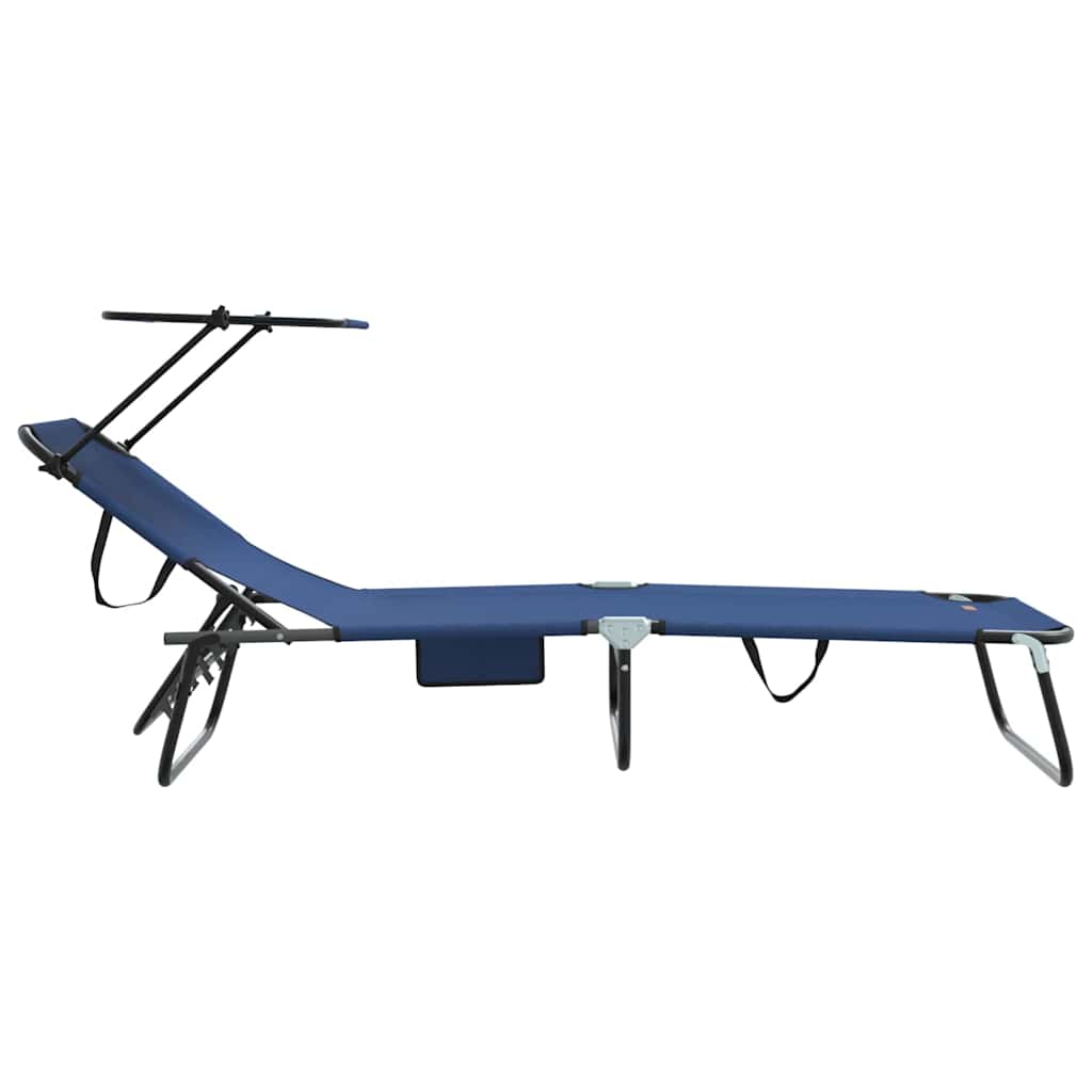 vidaXL Folding Sun Lounger Folding Blue 190 x 57 x 81 cm Oxford 5