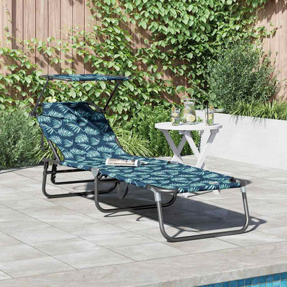 vidaXL Folding Sun Lounger Oxford Multicolour 1