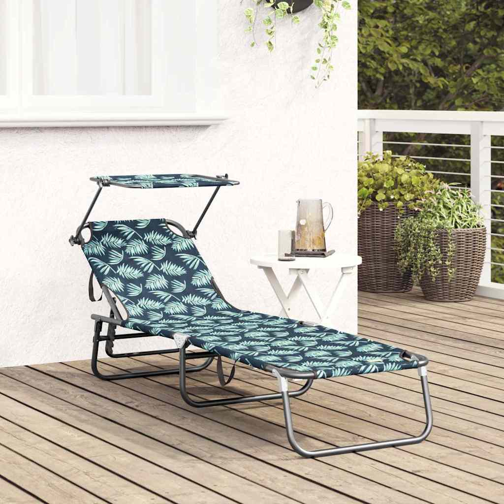 vidaXL Folding Sun Lounger Oxford Multicolour 3