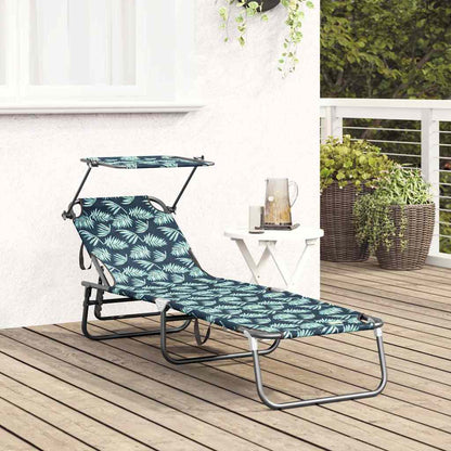 vidaXL Folding Sun Lounger Oxford Multicolour 3