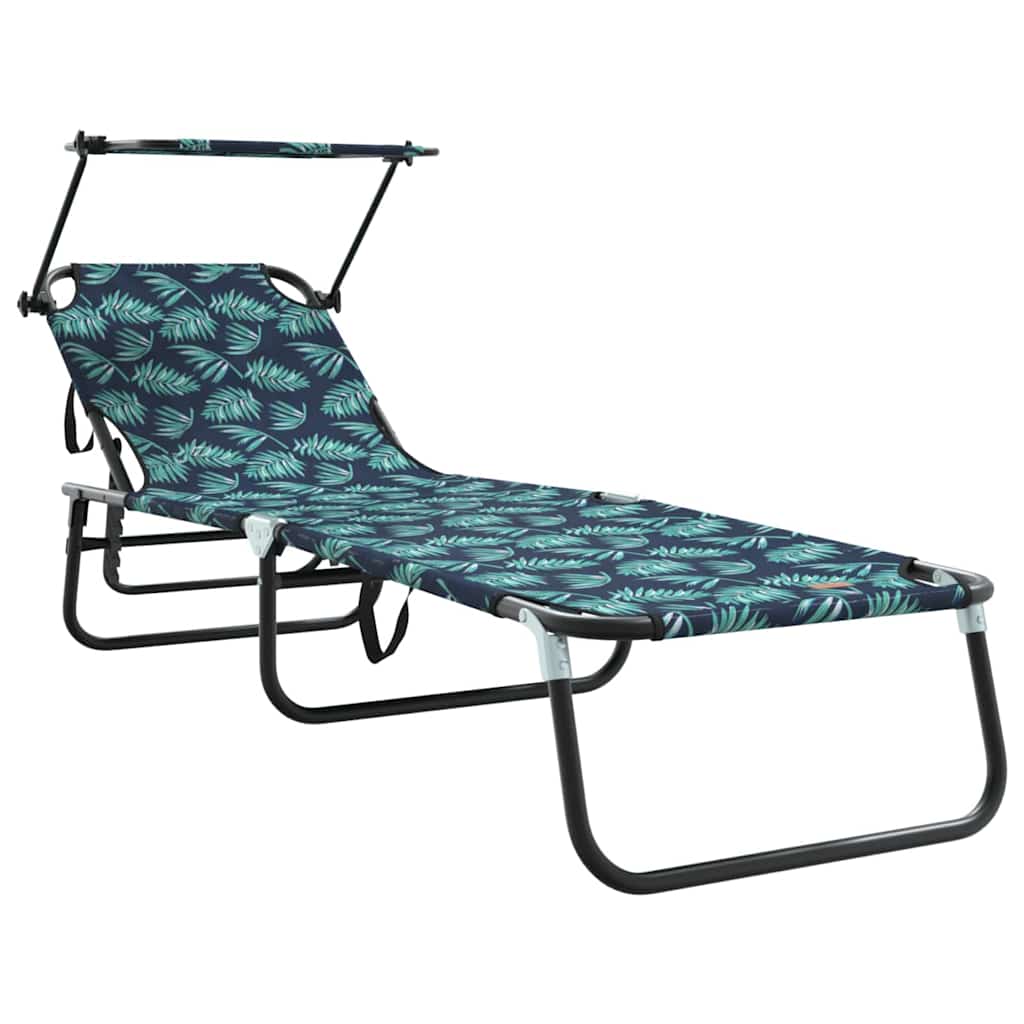 vidaXL Folding Sun Lounger Oxford Multicolour 2