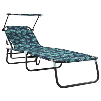vidaXL Folding Sun Lounger Oxford Multicolour 2