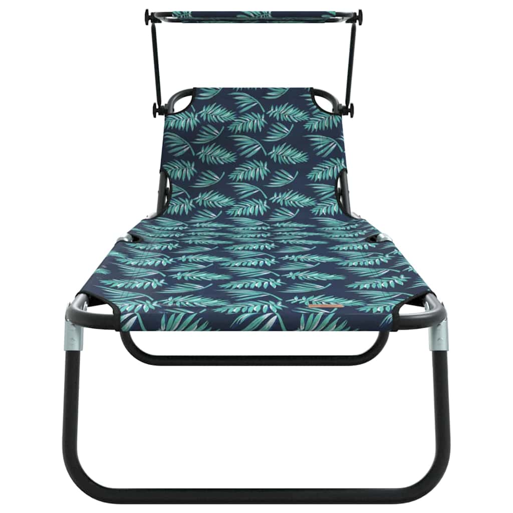 vidaXL Folding Sun Lounger Oxford Multicolour 4