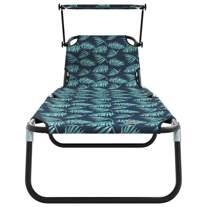 vidaXL Folding Sun Lounger Oxford Multicolour 4