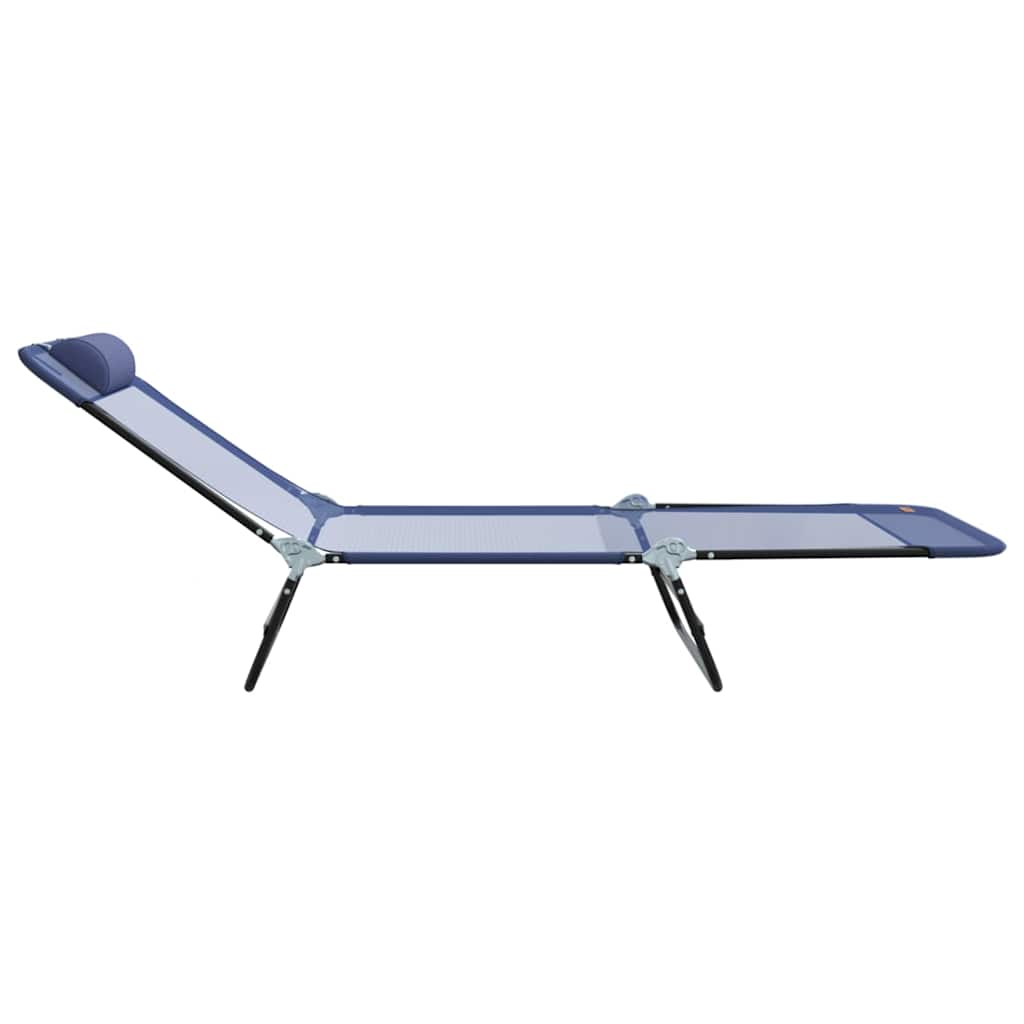 vidaXL Folding Sun Lounger Navy Blue 182 x 55 x 85.5 cm Textilene 5